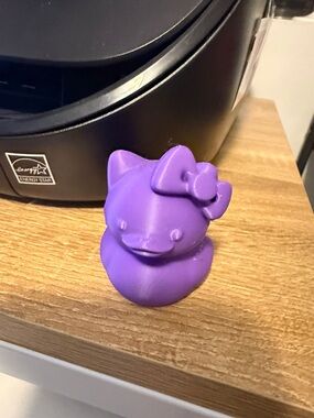 Purple Hello Kitty Style Rubber Duck Figure
